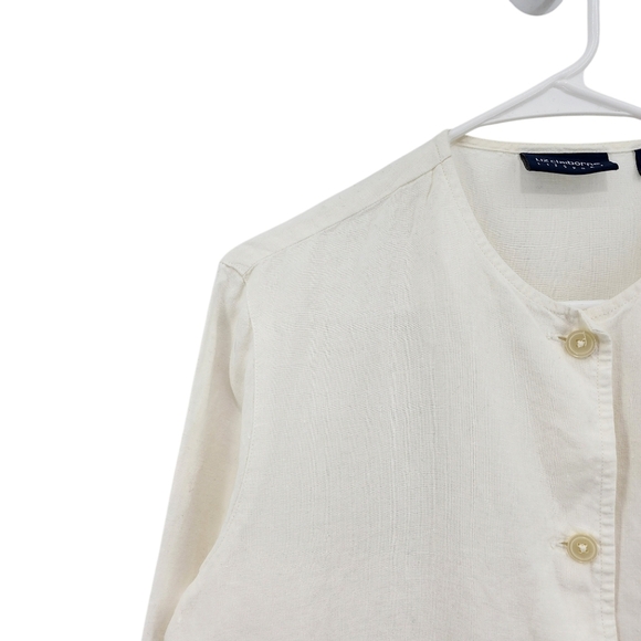 Liz Claiborne Women's 100% Linen Button Front Top Lagenlook Size Small - Picture 2 of 7